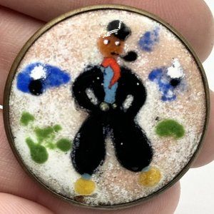 Estate Joop Schilt Modern Artist Holland man with pipe pin brooch RARE